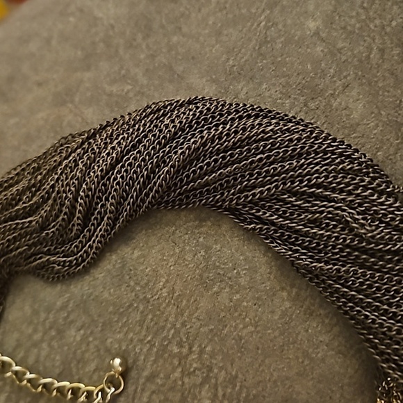 VTG 1990s Heavyweight Two-tone Chunky Chain Castlecore Statement Necklace - Picture 6 of 6